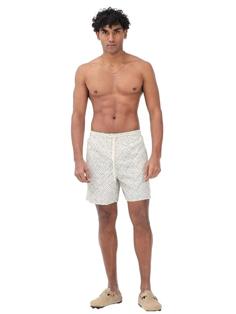 BOXER MARE CON STAMPA LETTERING UOMO BIANCO