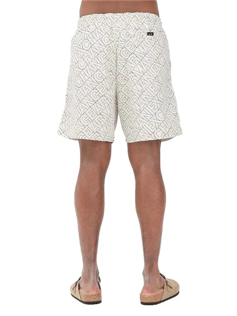 BOXER MARE CON STAMPA LETTERING UOMO BIANCO