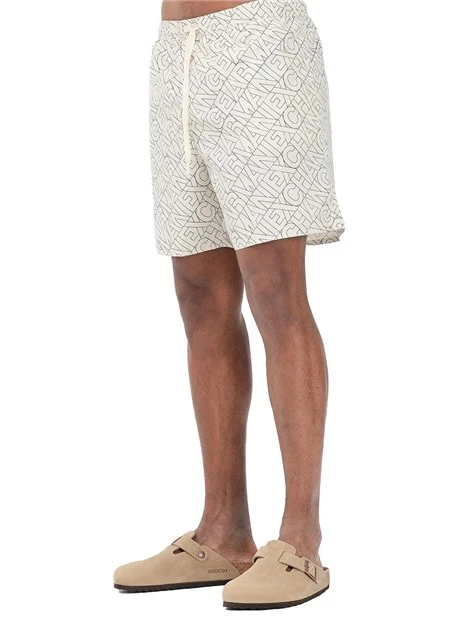 BOXER MARE CON STAMPA LETTERING UOMO BIANCO