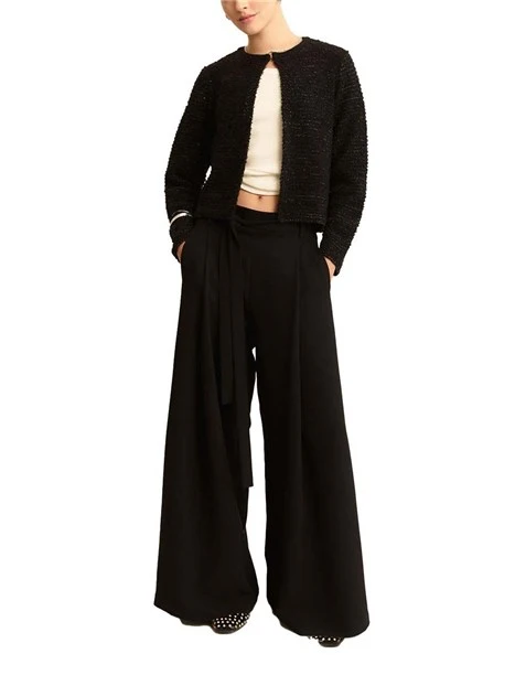 CARDIGAN IN MAGLIA CON BOTTONE DONNA NERO