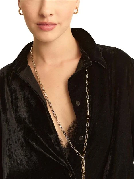 CAMICIA IN VELLUTO MORBIDO DONNA NERO