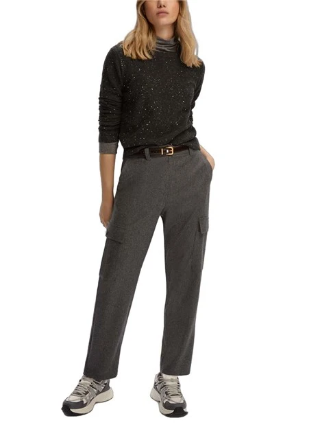 PANTALONI CHINO CON TASCHE LATERALI DONNA GRIGIO