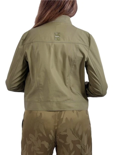 GIACCA CORTA CON BOTTONI E TASCHE DONNA VERDE