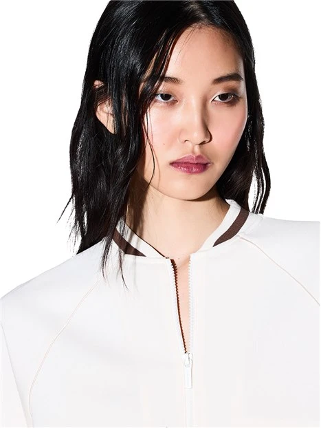 FEPLA CON ZIP CON STAMPA SIL RETRO DONNA BIANCO