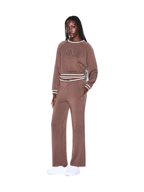 JOGGERS  IN MISTO VISCOSA DONNA MARRONE