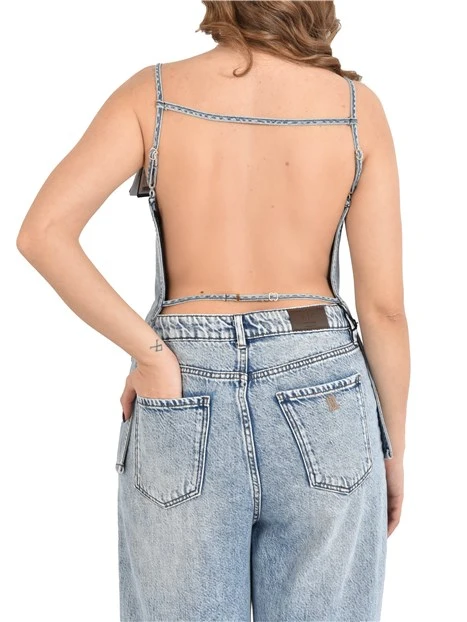 TOP IN DENIM SCHIENA SCOPERTA DONNA DONNA BLU