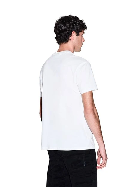 T-SHIRT MANICA CORTA CON STAMPA LOGO PICCOLA UOMO BIANCO