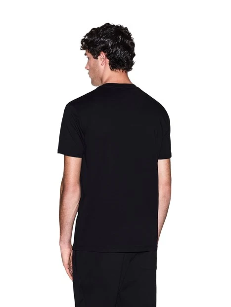 T-SHIRT MANICA CORTA CON STAMPA LOGO PICCOLA UOMO  NERO