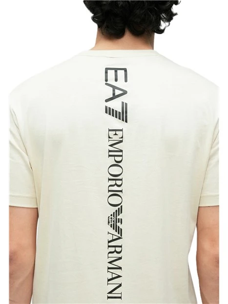 T-SHIRT MANICA CORTA IN JERSEY DI COTONE CON LOGO EA7 UOMO GRIGIO