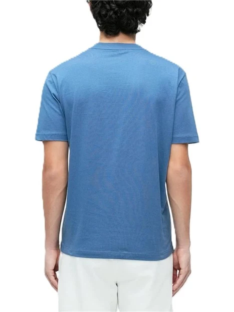 T-SHIRT MANICA CORTA IN JERSEY DI COTONE TRASPIRANTE CON LOGO STAMPATO BLU CHIARO
