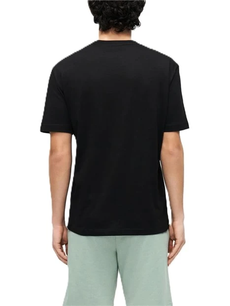 T-SHIRT MANICA CORTA IN JERSEY DI COTONE TRASPIRANTE CON LOGO STAMPATO NERO