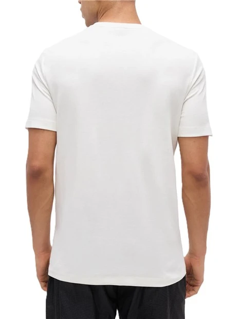 T-SHIRT MANICA CORTA CON LOGO APPLICATO UOMO BIANCO