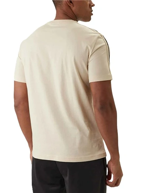 T-SHIRT MANICA CORTA CON BANDIERINA E DETTAGLIO TAPE SULLE SPALLE UOMO GRIGIO