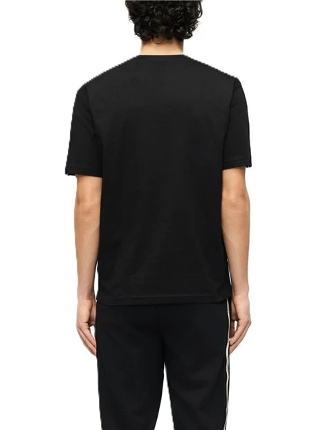 T-SHIRT MANICA CORTA CON BANDIERINA E DETTAGLIO TAPE SULLE SPALLE UOMO NERO