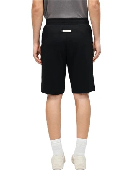 BERMUDA UOMO NERO CON FASCIA ELASTICA IN VITA UOMO NERO