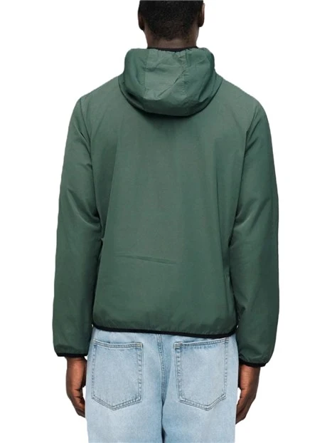 GIACCA CON CAPPUCCIO FODERATO E ZIP IN DOPPIA DIREZIONE UOMO VERDE