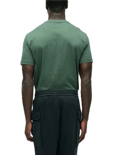 T-SHIRT IN JERSEY DI COTONE CON LOGO E DETTAGLIO GRAFICO UOMO VERDE