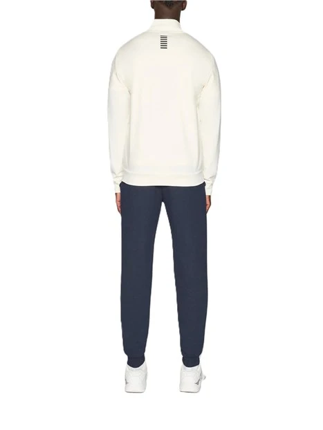 TUTA IN COTONE CON COLLETTO ALLA COREANA E ZIP UOMO BIANCO