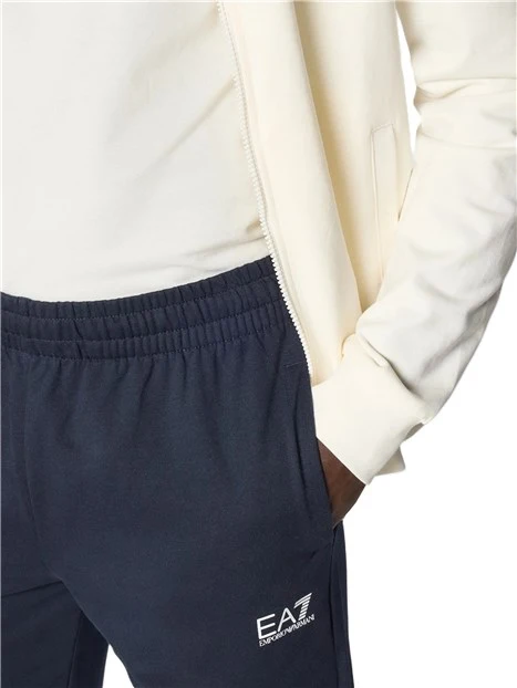 TUTA IN COTONE CON COLLETTO ALLA COREANA E ZIP UOMO BIANCO