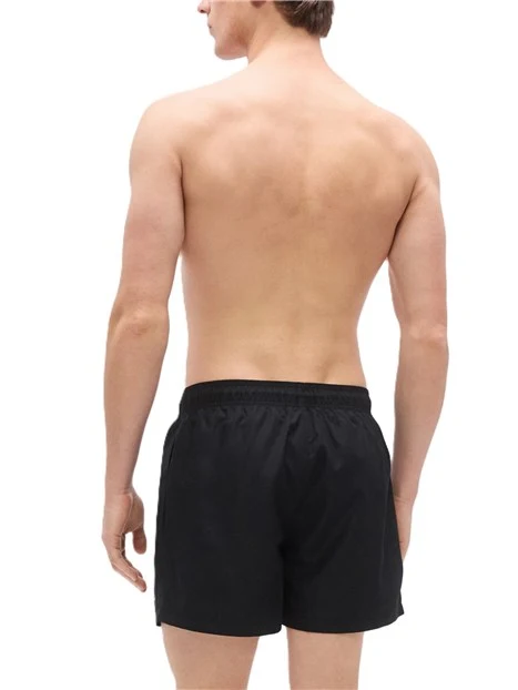 COSTUME BOXER VITA BASSA CON FASCIA ELASTICA E COULISSE UOMO NERO