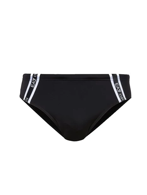 SLIP DA BAGNO CON FASCIA LATERALE LOGATA UOMO NERO