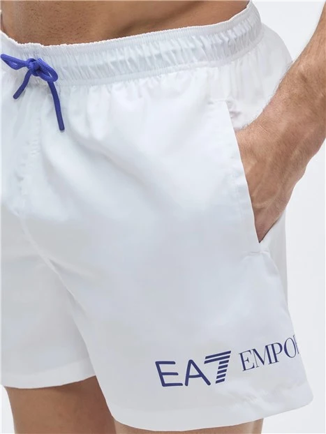 COSTUME BOXER CON FASCIA ELASTICA CON COULISSE UOMO BIANCO