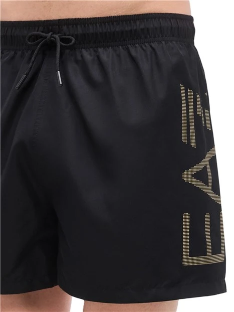 COSTUME BOXER CON FASCIA ELASTICA CON COULISSE UOMO NERO