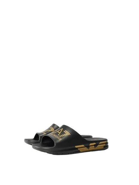 CIABATTE 7X000356AF18618 UOMO NERO ORO