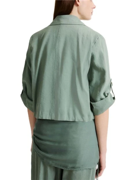 GIACCA CORTA SCOLLO A REVER CON LACCETTO DONNA VERDE
