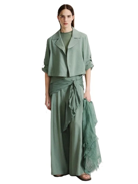 GIACCA CORTA SCOLLO A REVER CON LACCETTO DONNA VERDE