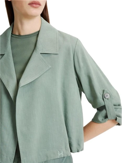 GIACCA CORTA SCOLLO A REVER CON LACCETTO DONNA VERDE