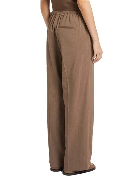 PANTALONI PALAZZO CON COULISSE DONNA MARRONE