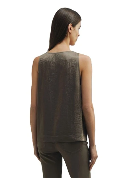 TOP CON DETTAGLIO FLOREALE DONNA MARRONE