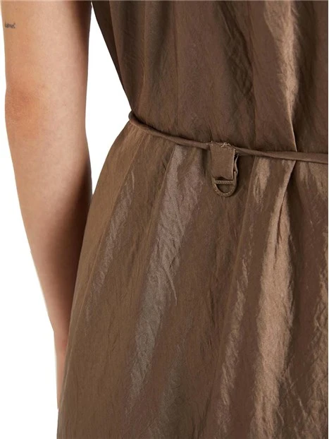 VESTITO LUNGO SVASATO DONNA MARRONE