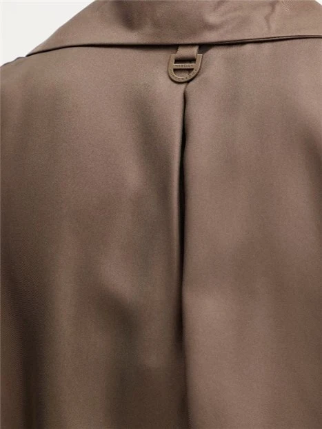 CAMICIA MANICA CORTA IN SETA DONNA MARRONE