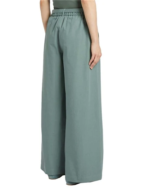 PANTALONI PALAZZO CON CHIUSURA NASCOSTA DONNA VERDE