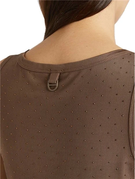 TOP CANOTTA FIT ADERENTE DONNA MARRONE