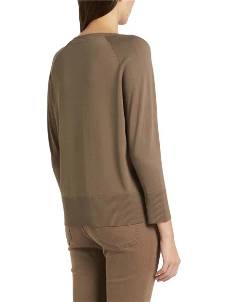 MAGLIA GIROCOLLO CON COULISSE REGOLABILE DONNA MARRONE