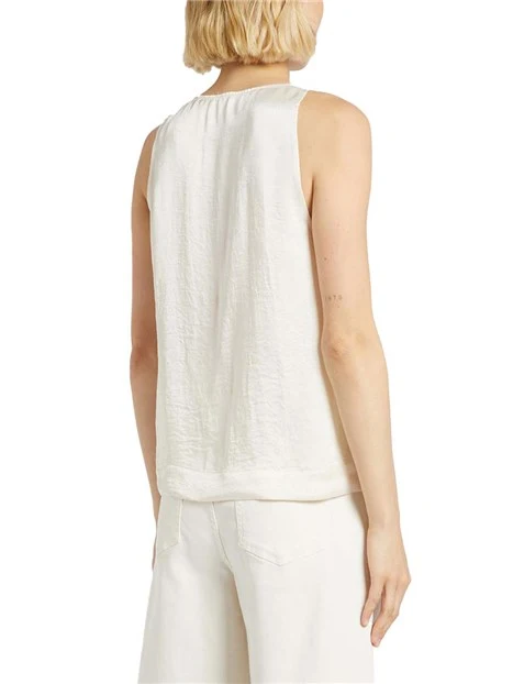 TOP CON DETTAGLIO FLOREALE DONNA BIANCO