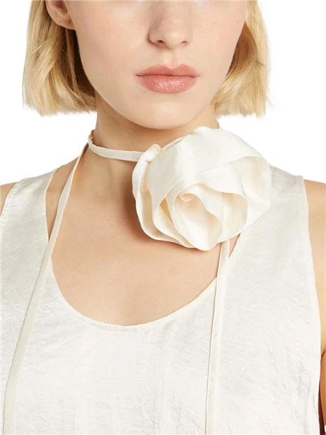 TOP CON DETTAGLIO FLOREALE DONNA BIANCO