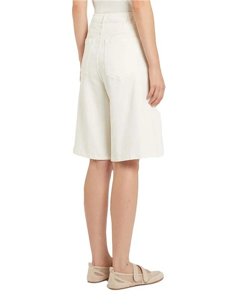 SHORTS  BERMUDA MISTO COTONE DONNA BIANCO