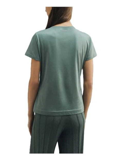 T- SHIRT MANICA CORTA IN JERSEY DI COTONE DONNA VERDE