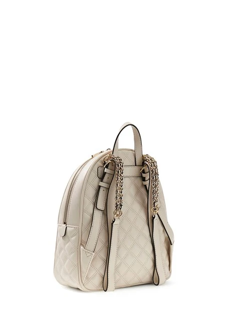 ZAINO IN SIMIPLELLE TRAPUNTATA CON DETTAGLI DORATI DONNA AVORIO