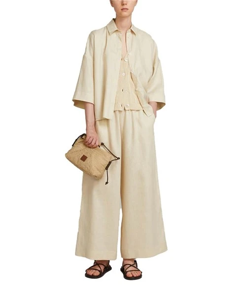 CAMICIA MANICA 3/4  IN LINO DONNA BEIGE