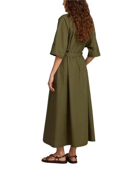 VESTITO CHEMISIER STILE POLO DONNA VERDE