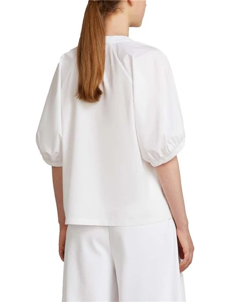 BLUSA MANICHE A PALLONCINO DONNA BIANCO