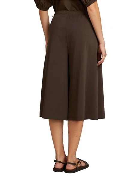 PANTALONI CROPPED CON COULISSE DONNA MARRONE