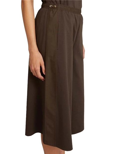 PANTALONI CROPPED CON COULISSE DONNA MARRONE