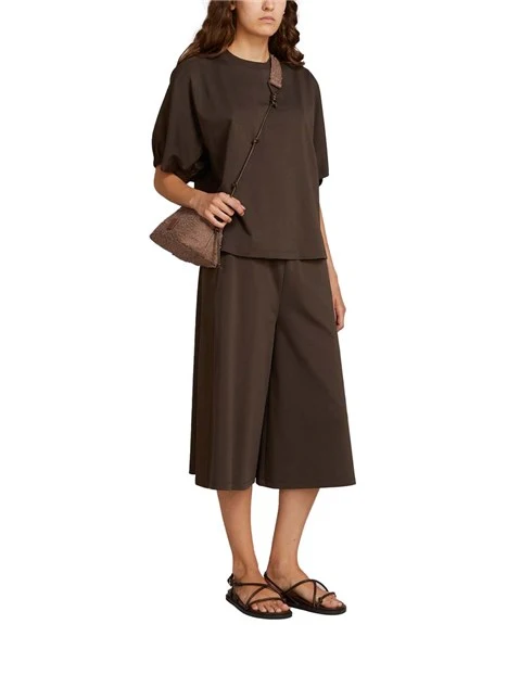 PANTALONI CROPPED CON COULISSE DONNA MARRONE