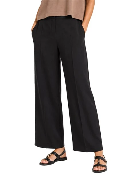 PANTALONI A SIGARETTA CON VITA ELASTICIZZATA DONNA NERO